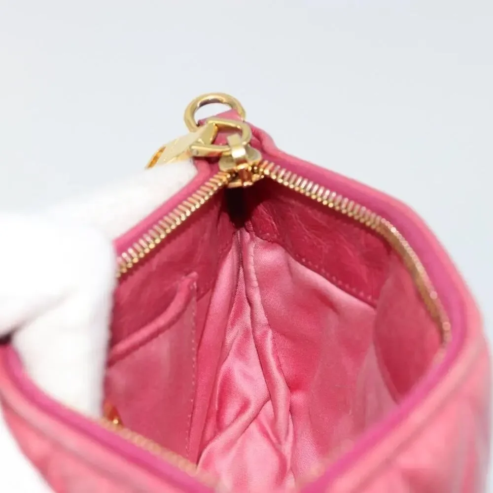 Miu Miu Matelasse Leather Pouch Pink